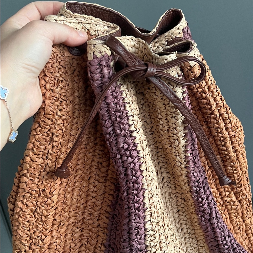Free People Striped Woven Drawstring backpack - Picture 3 of 3